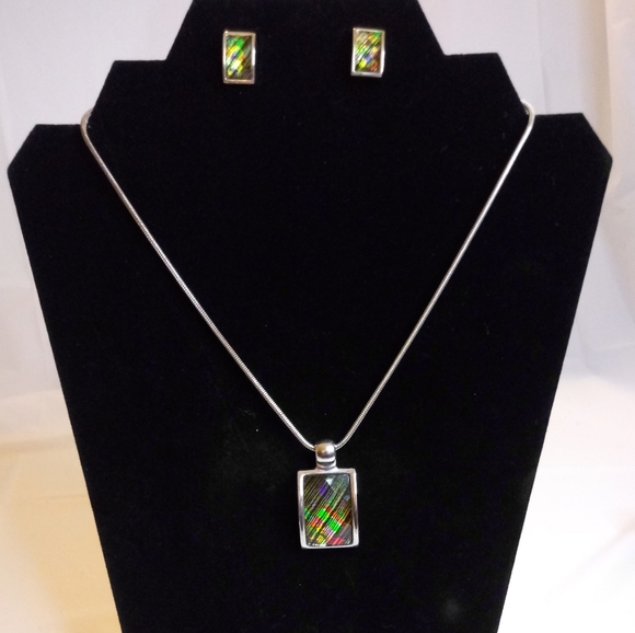 Vintage signed KC Necklace and Earrings - Picture 1 of 8